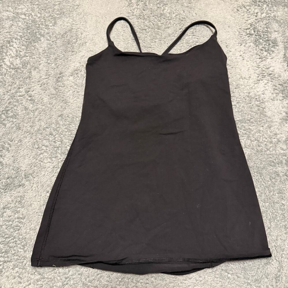 Lululemon Tank Top Shirt Womens 10 Black Dancing Warrior Strappy